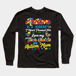 Autism Mom - A Journey I Never Planned , Puzzle Piece Heart Long Sleeve T-Shirt